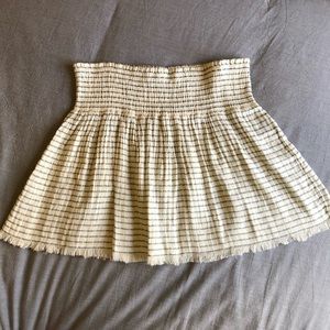 Aerie cream & gray striped skirt XL